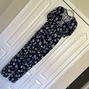 Torrid Navy Floral Print Jumpsuit